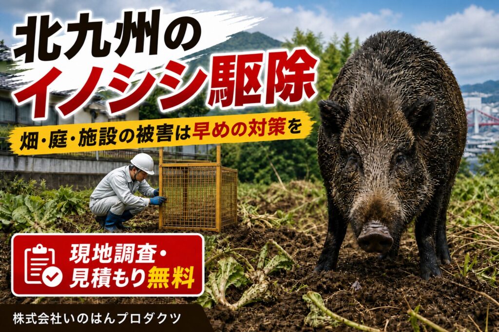 北九州のイノシシ駆除｜農作物・庭・施設被害に対応