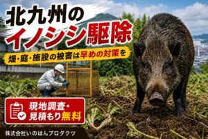 北九州のイノシシ駆除｜農作物・庭・施設被害に対応