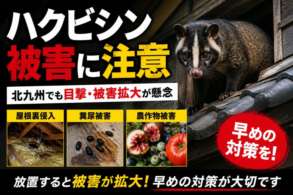 北九州のハクビシン駆除｜屋根裏・糞尿被害に注意