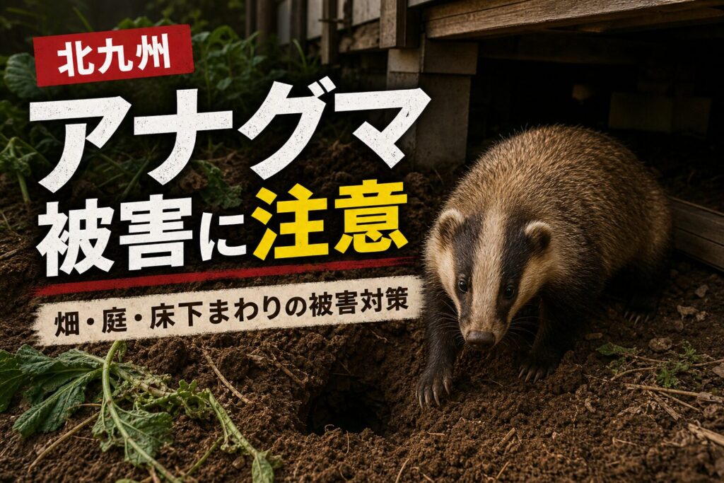 北九州のアナグマ駆除｜畑・庭・床下被害に注意