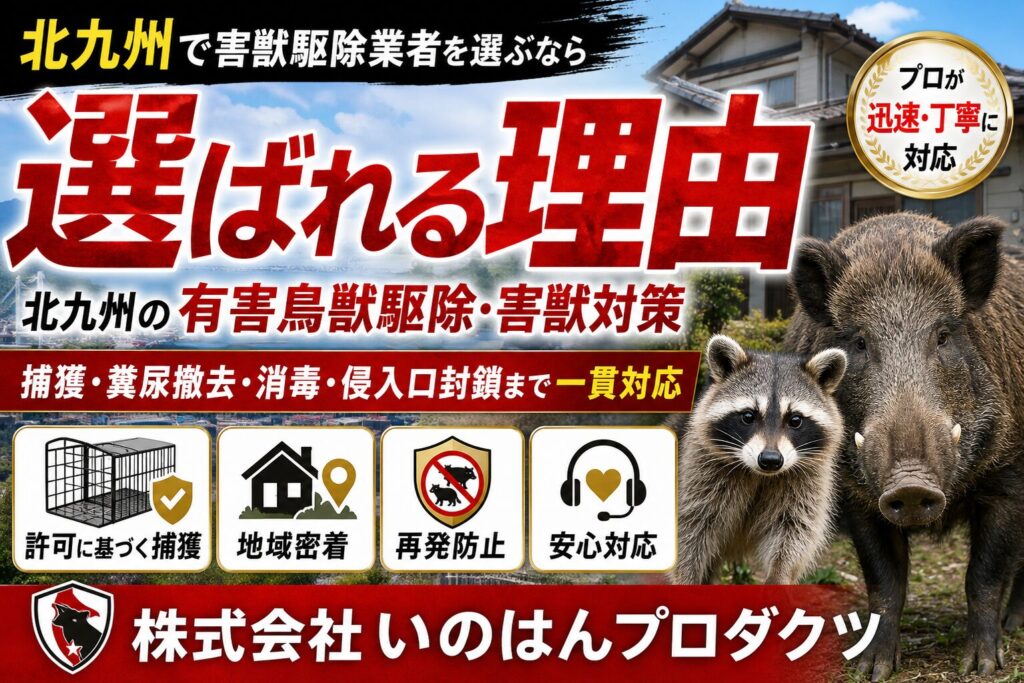 北九州の害獣駆除で選ばれる理由