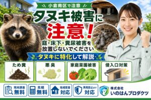 小倉南区でタヌキ被害に注意｜庭・床下・屋根裏