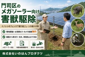 門司区のメガソーラー向け害獣駆除｜イノシシ・シカ・アライグマ被害対策