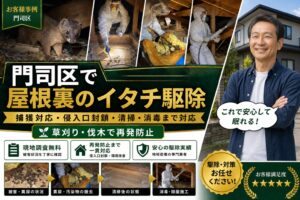 門司区でイタチ駆除のご依頼｜屋根裏・天井裏の足音調査と侵入口封鎖